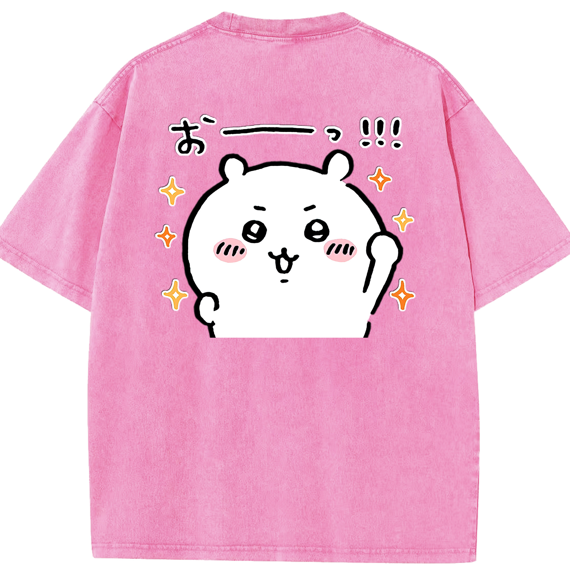 （画像用） ちいかわ ちいかわ Chii-kawa chiikawa 綿100% ヴィンテージ風 半袖Tシャツ（背面プリント）